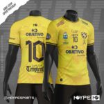 Camiseta Futebol Babylook Tropical 2026 Amarela