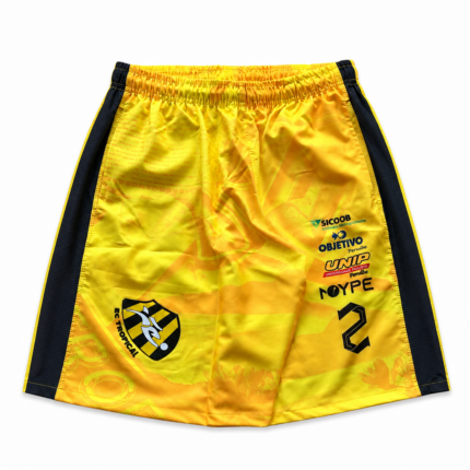 Shorts Passeio Tropical 2026 Amarelo com Número
